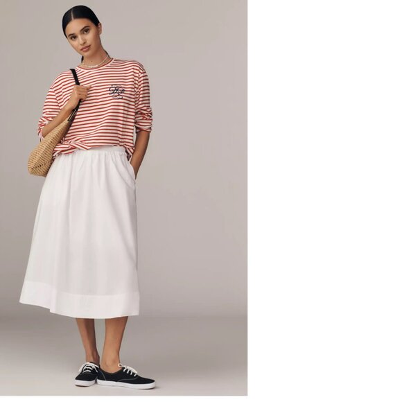 Anthropologie Daily Practice Cotton Long-Sleeve Tee top size m red NEW - Picture 5 of 9